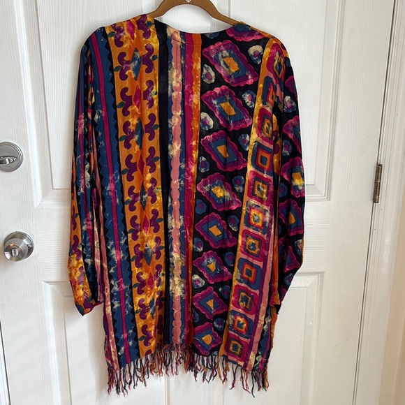 Vintage PIER 1 IMPORTS Colorful Geometric Patterned Cover up Tunic size Medium - Picture 2 of 11